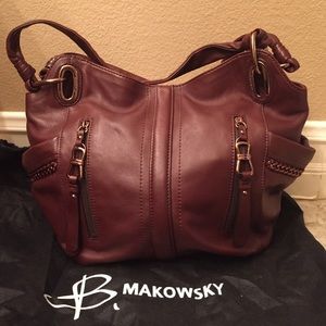 B'Makowsky soft leather shoulder bag