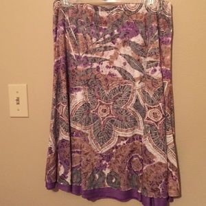 Purple printed skirt