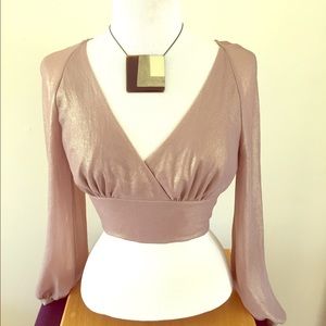 Elegant Gold Crop Top