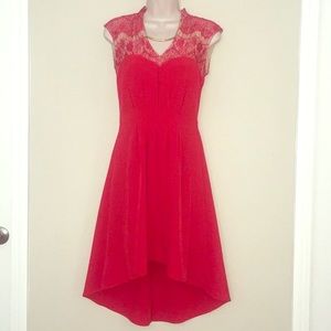 Chelsea & Violet red high-low dress