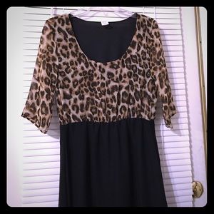 Leopard large dress, mid sleeve
