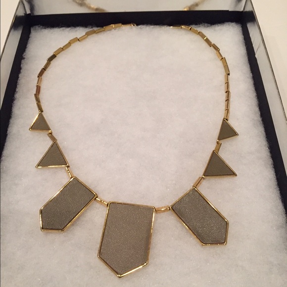 House of Harlow leather and gold necklace