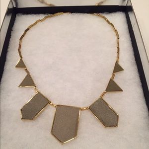 House of Harlow leather and gold necklace