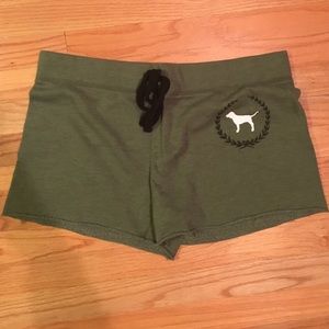 PINK army green soft shorts