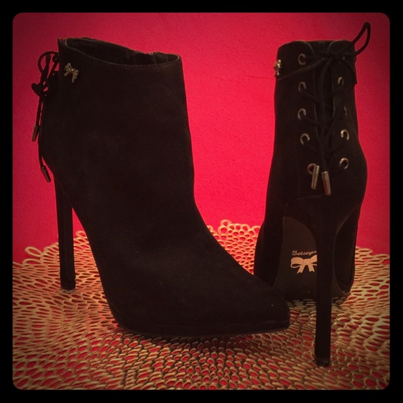 Black suede ankle boots