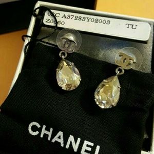 Authentic Chanel Pear Drop Earrings