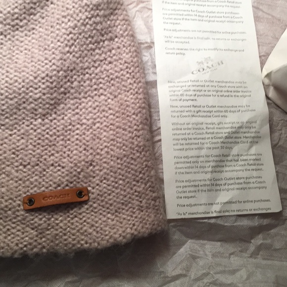 Coach Blush pink Beanie w/coach leather tag main image 4