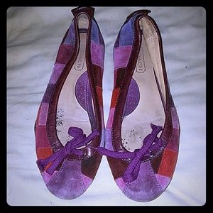 Coach jenilee suede patchwork flats size 5.5