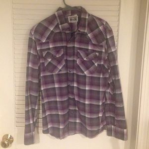 Purple Plaid Button-Up