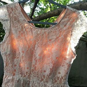 Crochet cap-sleeve peplum top