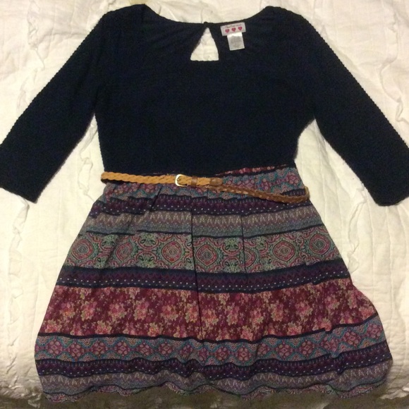 Navy blue 3/4 sleeve dress