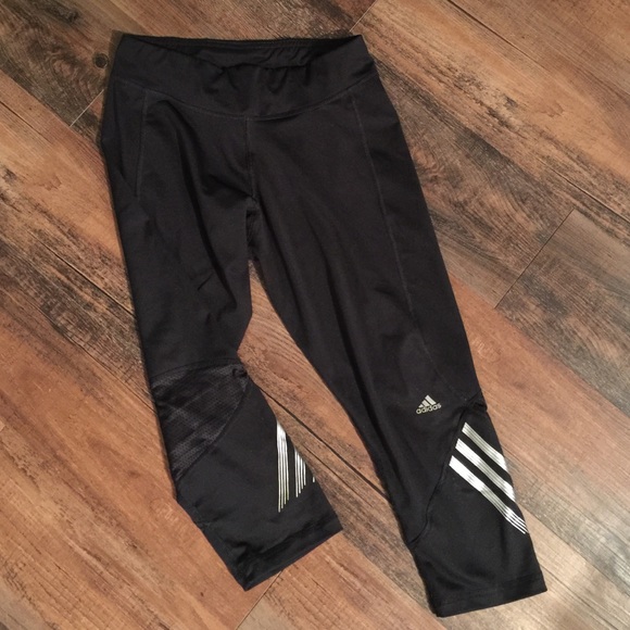 Adidas Pants - Adidas Crops w/metallic stripes