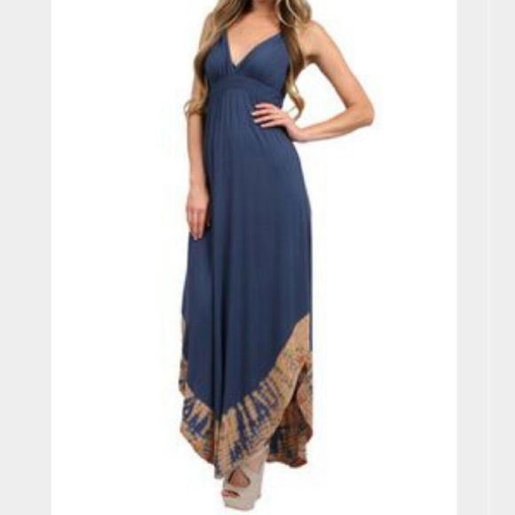 Navy blue tie-dye dress