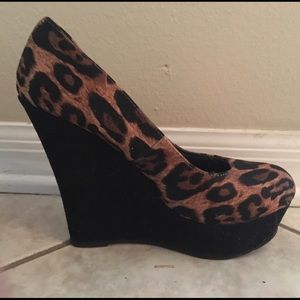 Animal print wedges