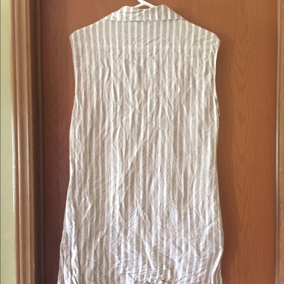 Grey and nude vertical striped blouse - Picture 3 of 3