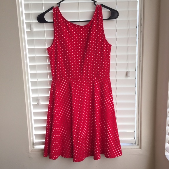 Polka Dot Red Dress with Bow in Back