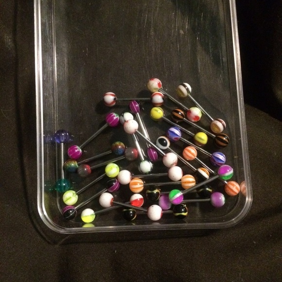🆕LOT OF 25 ASSORTED TONGUE PIERCINGS