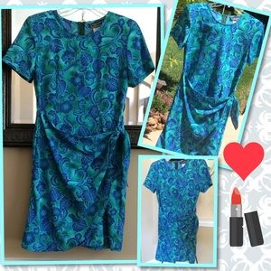 Leni Leni Aqua & Teal faux Wrap dress