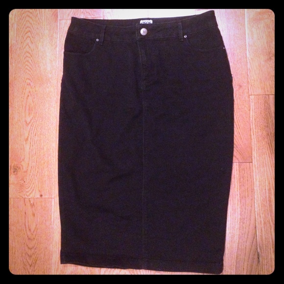 ASOS black denim pencil skirt