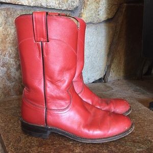Bright Red Justin boots
