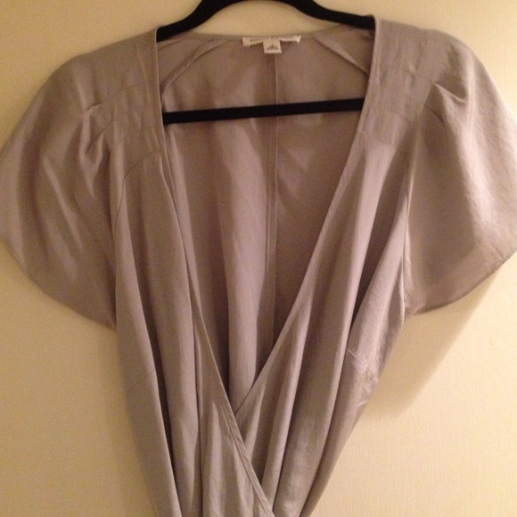 Gray silk Banana Republic Wrap Dress