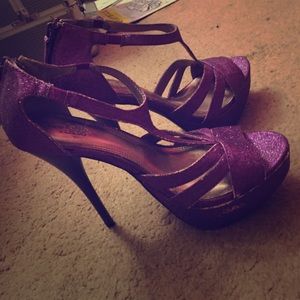 Purple sparkling heels from Charlotte Russe