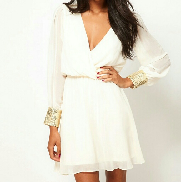 ASOS Cowell Back Dress with Embellished Sleeve