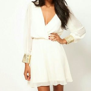 ASOS Cowell Back Dress with Embellished Sleeve