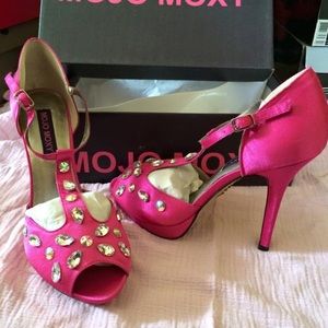 Pink with rhinestone heels