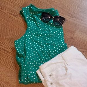 Lands' End Polka Dot Top