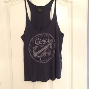 Obey navy graphic tank