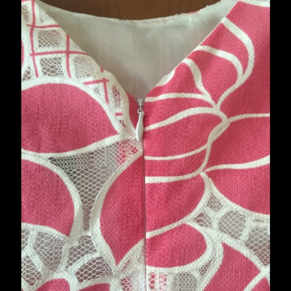 Floral Lace Pink and White Dress - Picture 3 of 4