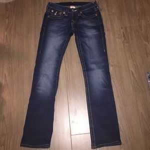 True Religion 'Billy' Straight Leg Petite Jean
