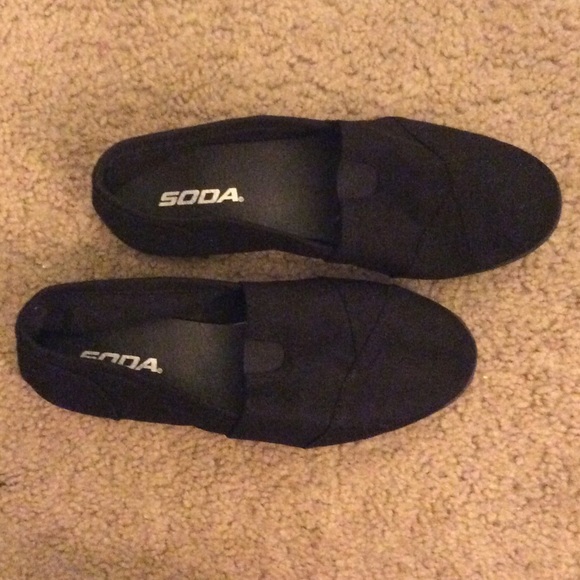 Soda Black Slip Ons