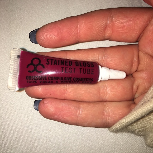 Dark pink lip stain with a mint after feel