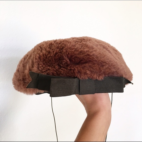 Vintage Chic Fuzzy Brown Hat
