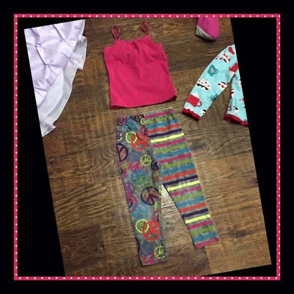 Girls 4T TWO PIECE OUTFIT, SO CUTE! Top & Leggings - Picture 1 of 1