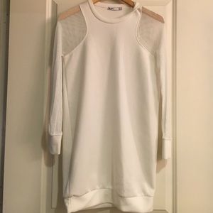 Zara White Mesh Sleeve Dress