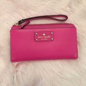 "Barbie pink" Kate spade wristlet wallet