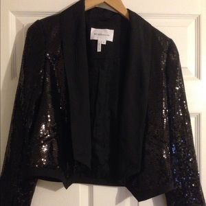 BCBG sequined black suit jacket