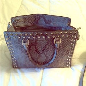 Michael Kors large blue snakeskin purse