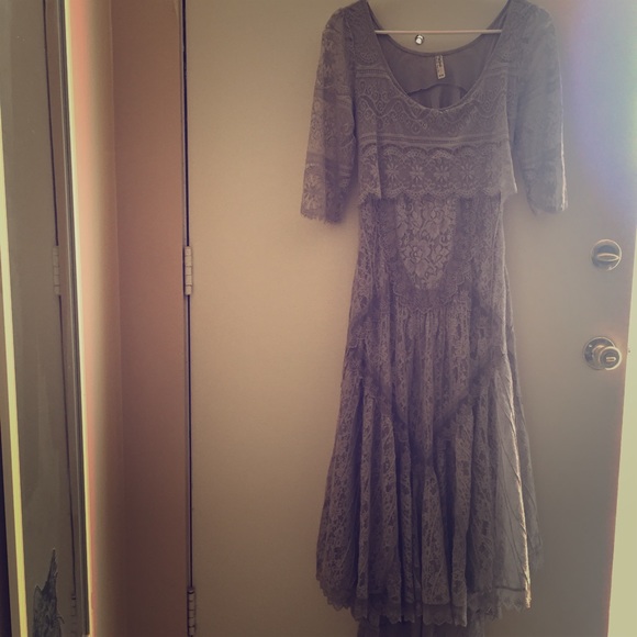 FREE PEOPLE LACE DETAIL MAXI DRESS