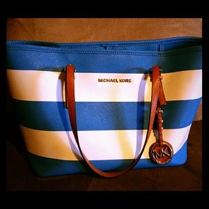 Beautiful white and teal MK handbag