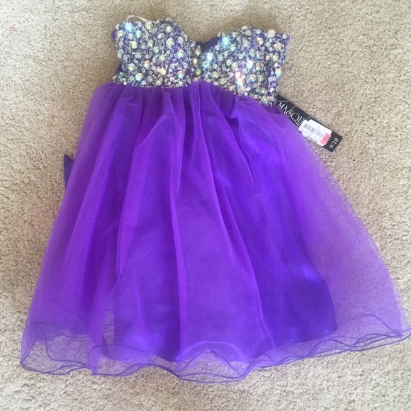 Masquerade Purple Babydoll Dress