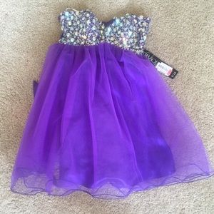 Masquerade Purple Babydoll Dress