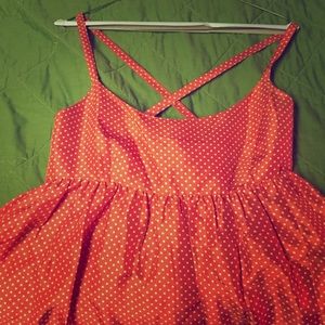 Orange polka dot silk j crew dress