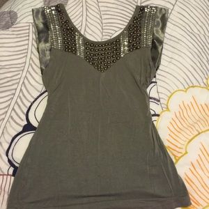 Cap Sleeve Shirt w Hardware