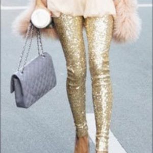 Gold sequin pants