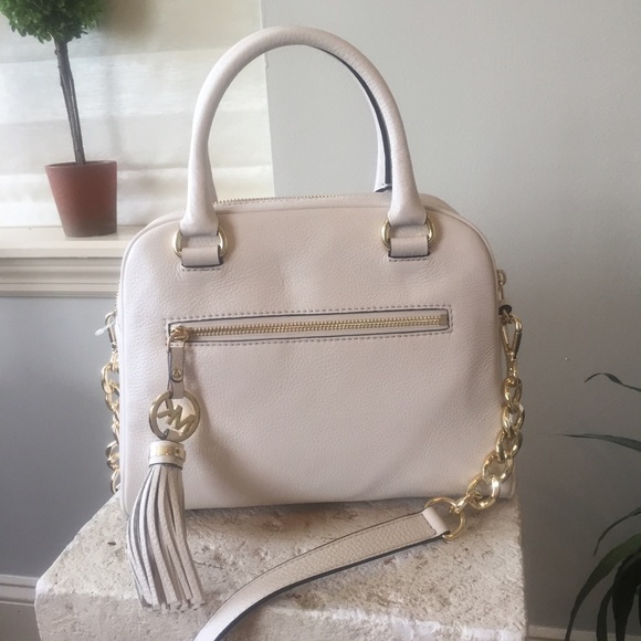 Michael Kors Knox Tassel Vanilla Medium Satchel