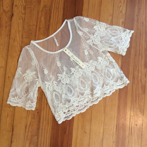 PacSun Tops - Lace Crop Top Overlay